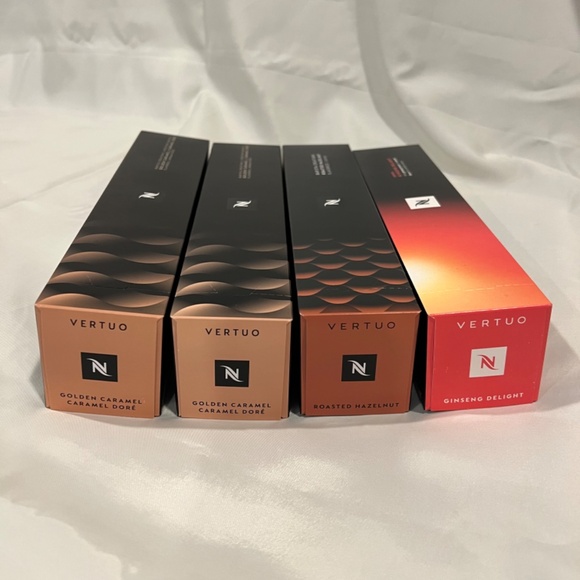 Nespresso Vertuo 4 PC SET: Ginseng Delight, Roasted Hazelnut, 2 Golden Caramel - Picture 2 of 3